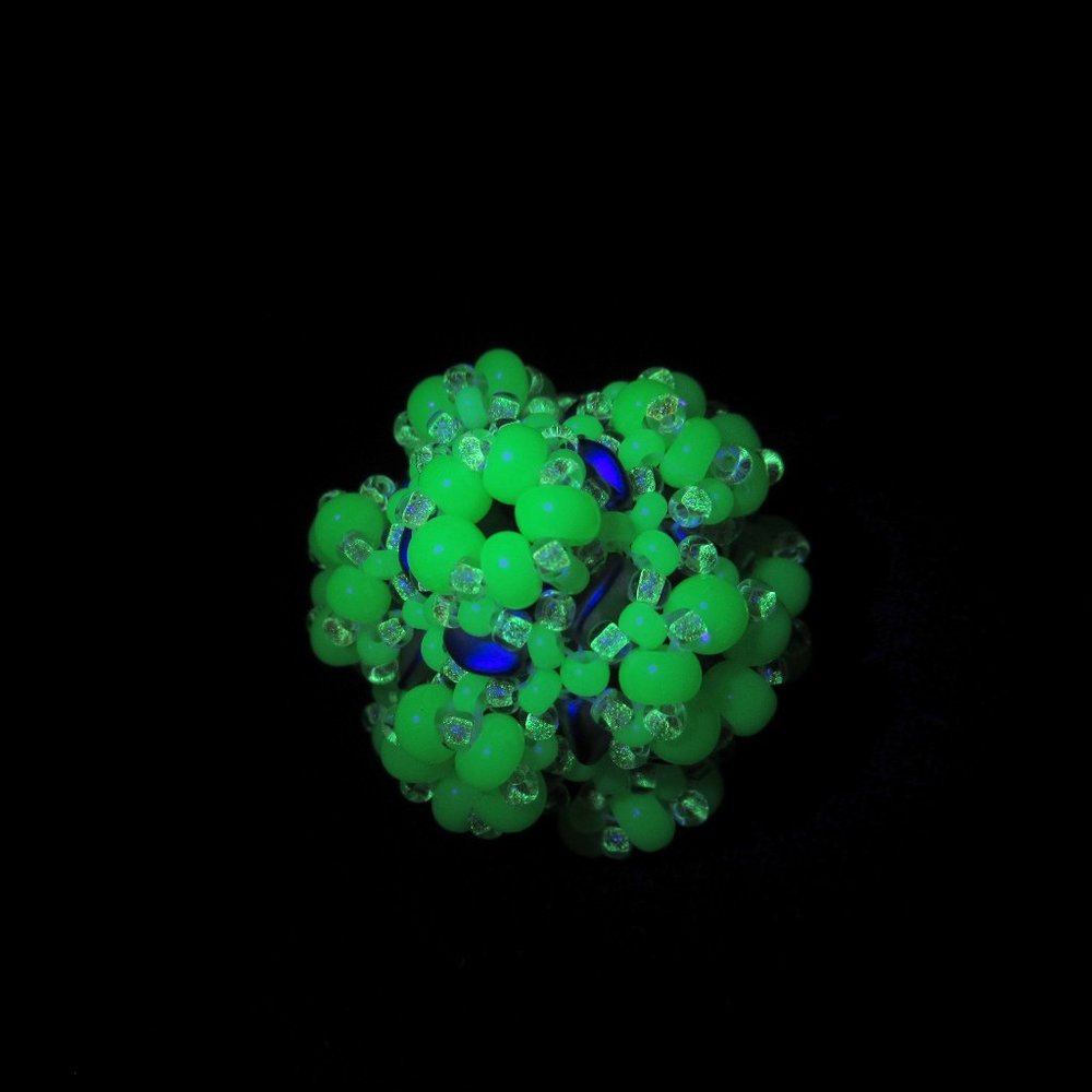 Handwoven Uranium and Glow in the dark Pendant